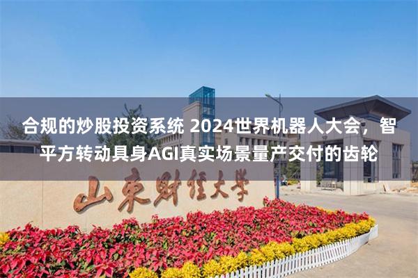 合规的炒股投资系统 2024世界机器人大会，智平方转动具身AGI真实场景量产交付的齿轮