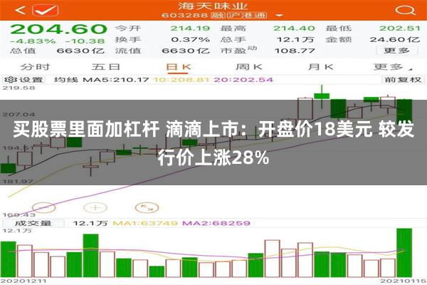 买股票里面加杠杆 滴滴上市：开盘价18美元 较发行价上涨28%